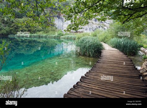 Boardwalk In The Plitvice Lakes National Park Unesco World Heritage