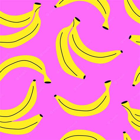 Premium Vector Vector Seamless Yellow Banana Pattern Bright Pink