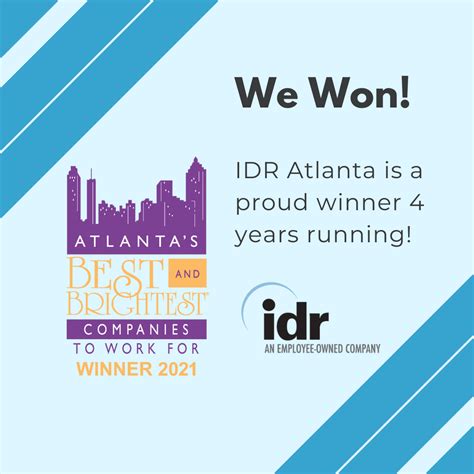 Idr Inc Recognized Among Atlantas Best And Brightest Companies To