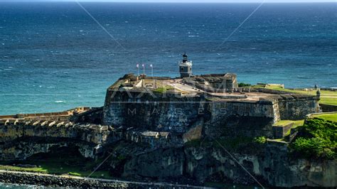 Historic Fort Along The Coast Resting On Clear Blue Water Old San Juan
