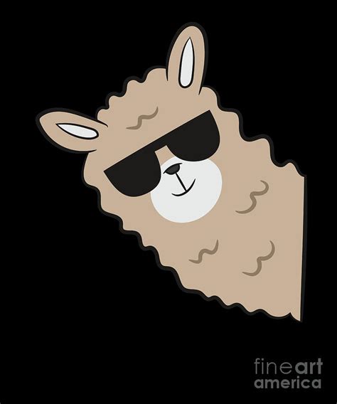 Llama With Sunglasses Funny Llama Digital Art By Eq Designs Pixels