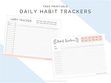 Daily Habit Tracker Free Printables Cassie Scroggins Templates