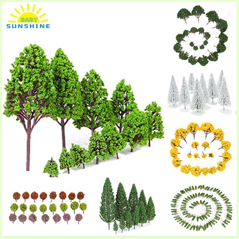 Type Scale Plastic Miniature Model Trees For Building Trains Railroad Layout Scenery