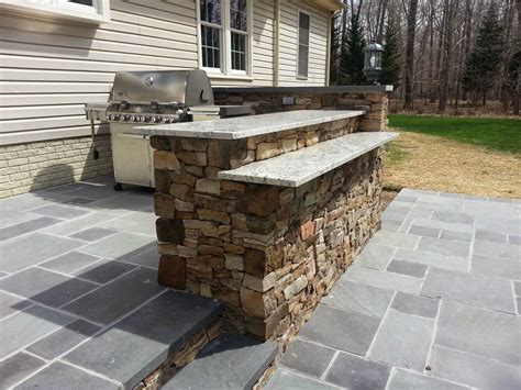 Stone Patio Walls Bar And Fireplace Life Time Pavers