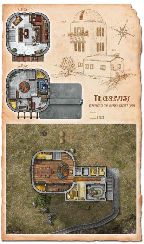 The Observatory By Hero339 Fantasy City Map Fantasy Map Dungeon Maps
