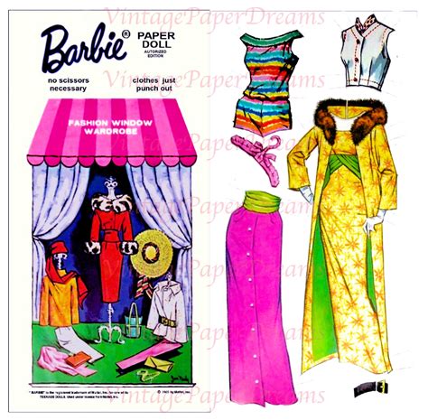 Barbie Paper Doll Printable Pdf Barbie Paper Doll Vintage Etsy