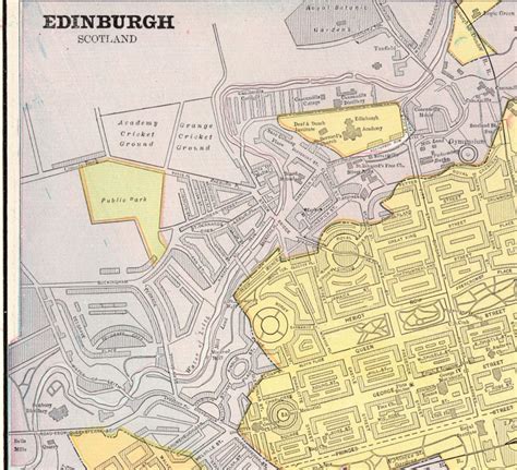 1894 Antique Edinburgh Street Map George Cram City Map Of Etsy