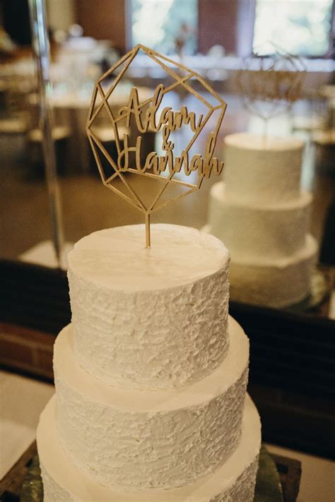Personalized Geometric Wedding Cake Topper Custom Name Etsy