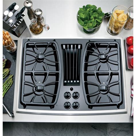 Ge Profile 4 Burner Downdraft Gas Cooktop Stainless Common 30 In