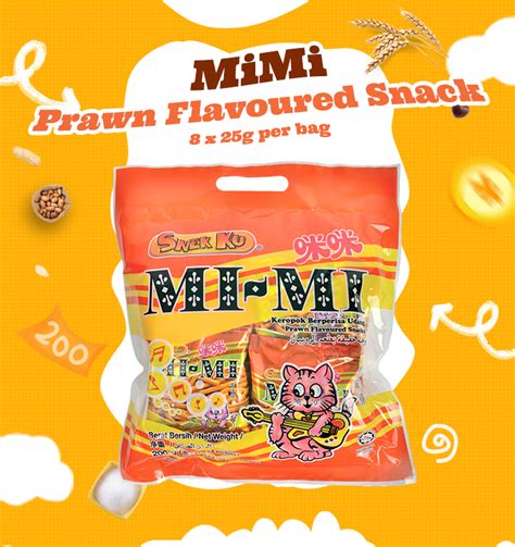 Snek Ku Mimi Prawn Flavoured Snack 8x25g