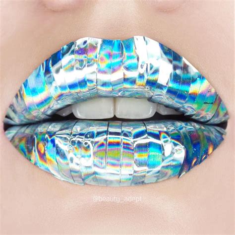 Holographic Lips Lip Art Makeup Lipstick Art Cute Makeup Artistry