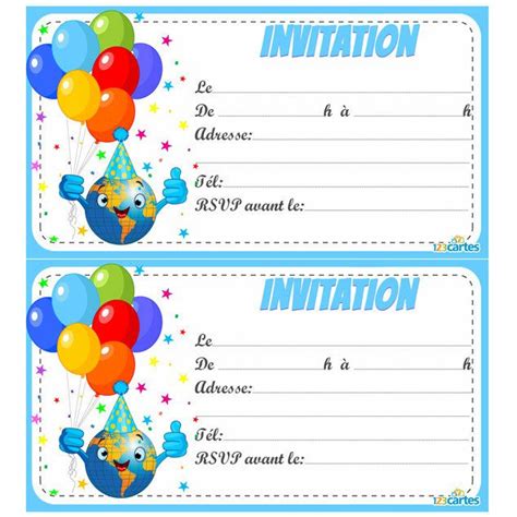 De plus, nous vous proposons de gérer les rsvp, en demandant une confirmation de présence à vos invités. Carte anniversaire invitation gratuite a imprimer pour ...