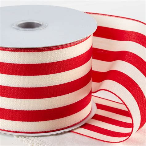 2 12 Red And White Striped Ribbon Ribbon And Trims Craft Supplies