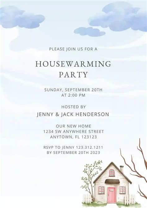 Simple Housewarming Invite Free Housewarming Invitation Templates
