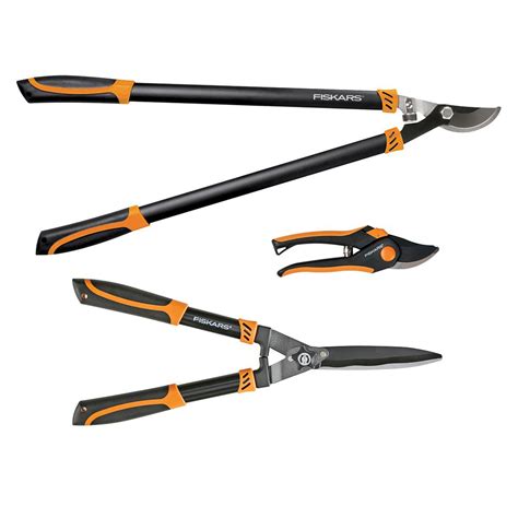 Fiskars 3 Piece Lopper Hedge Shear Pruner Tree And Shrubcare Kit