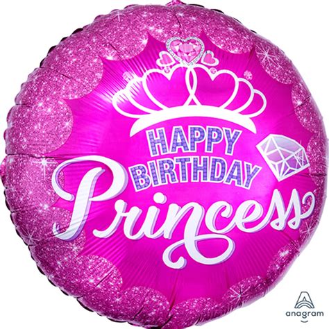 Party Balloon Happy Birthday Princess Crown And Gem Balloon