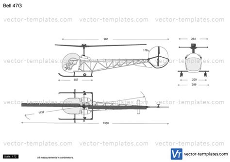 Templates Helicopters Bell Bell 47g