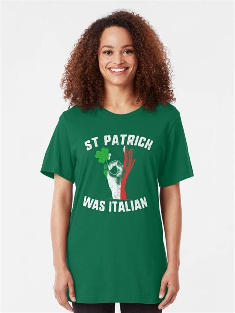 st patricks was italian hand gesture shamrock italia italy flag italiano funny humor t