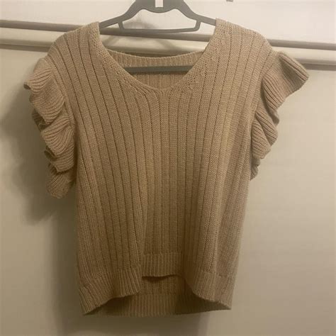 Boutique Camel Knit Sweater Vest🤎 Hardly Worn Depop