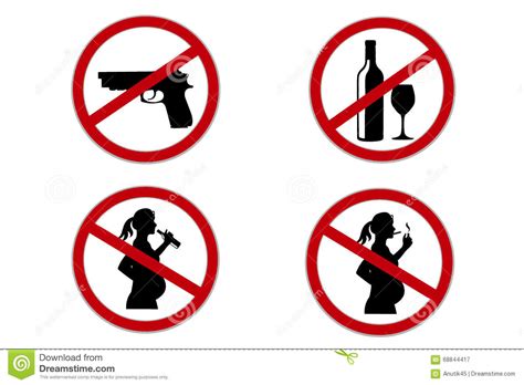 Set Of Popular Signs For Public Places Vector Illustration Stock
