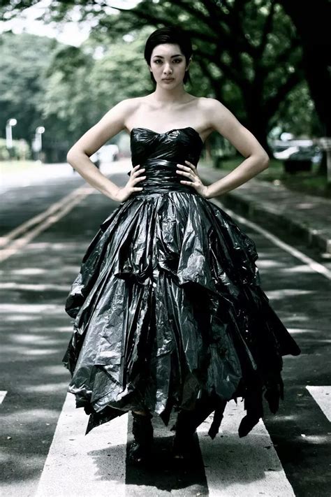Trash Bag Dress Recycled Dress Fashion Upcycled Fashion