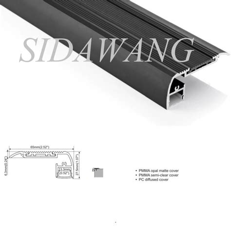 15set X 1m Black Anodized Stair Step Aluminum Profile For Led Stripes Step Nosing Aluminium Led