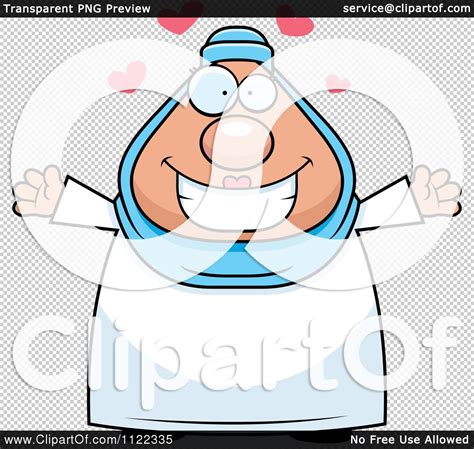 Cartoon Of A Chubby Muslim Woman With Open Arms Royalty Free Vector