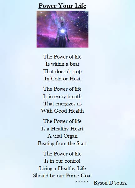 Power Your Life Power Your Life Poem By Ryson Dsouza