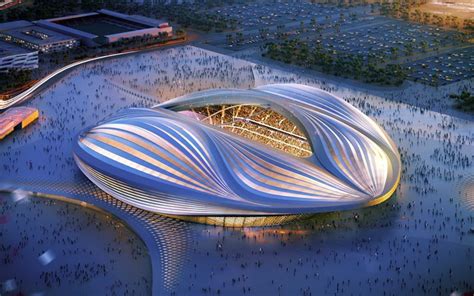 Download Wallpapers Al Wakrah Stadium Qatar 4k Football Stadium