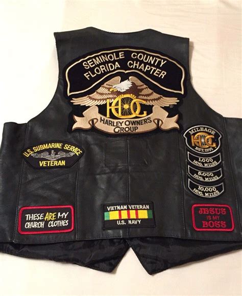 If you continue browsing on our website, we will assume that you agree to the use of such cookies. Leather Motorcycle Vest w/ Harley Patches HOG Harely Davidson | Etsy | Motorcycle vest, Harely ...