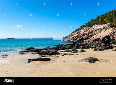 Sand Beach In Acadia National Park Maine Stock Photo Alamy