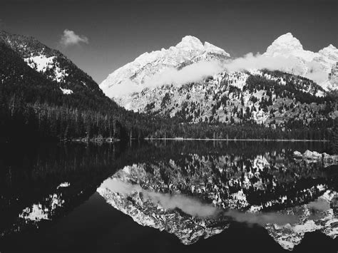 Free Images Nature Snow Black And White Lake Mountain Range