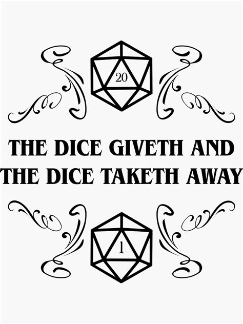 The Dice Giveth And The Dice Taketh Away D20 Dice Tabletop Rpg