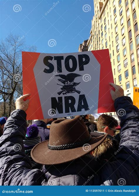 Stop The Nra March For Our Lives Protest Gun Control Nyc Ny Usa