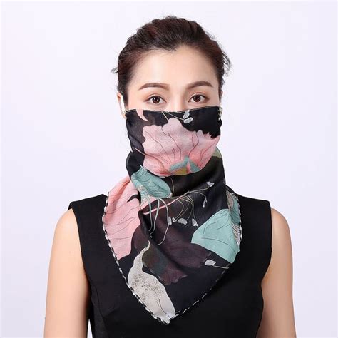 New Outdoor Cycling Windproof Women Multifunction Silk Scarves Face Mask Dust Proof Breathable