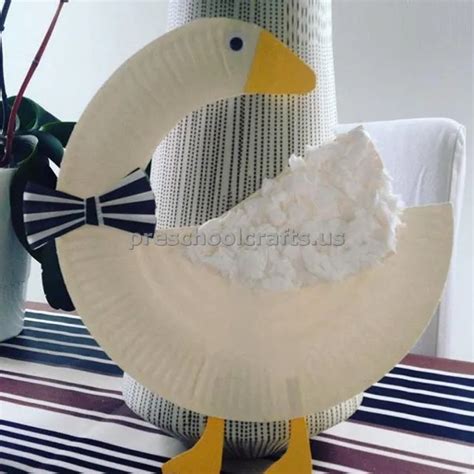 Make A Cute Goose From A Paper Plate Recycled Crafts