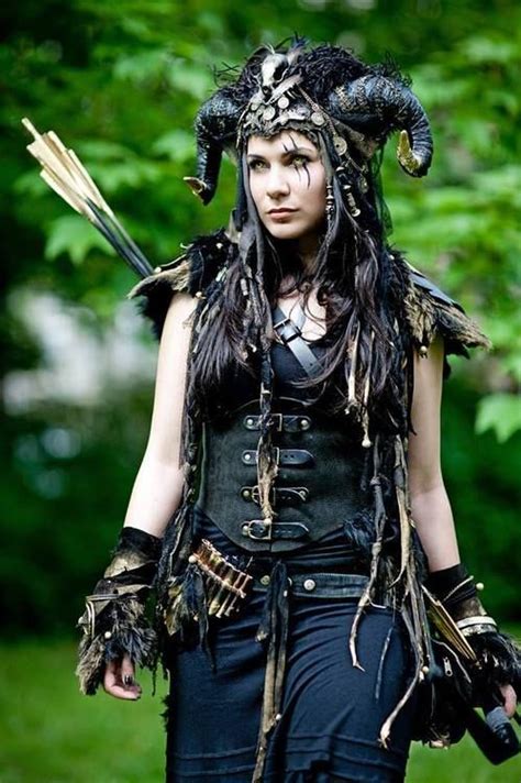 Beautiful Dark Warrior Woman Larp Costume Fantasy Costumes