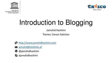 Introduction To Blogging