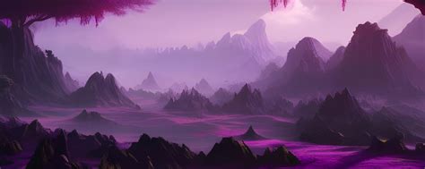 1200x480 Purple Valley Hd Digital Mountain Art 1200x480 Resolution