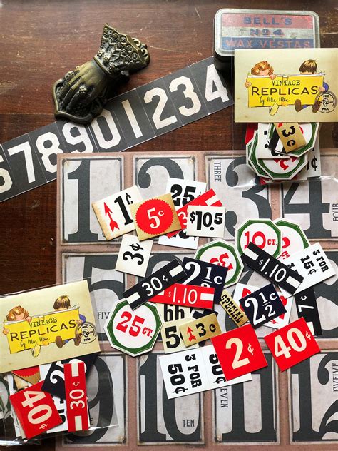 Vintage Price Tickets Die Cuts アンティーク価格チケット 複製品 From