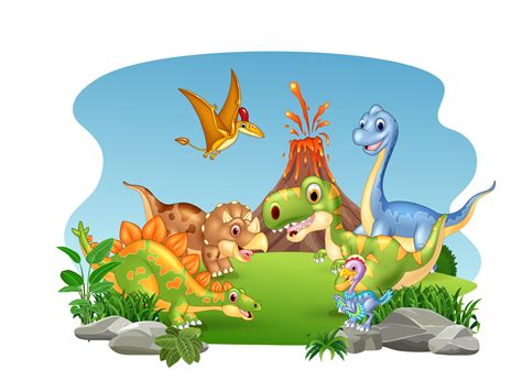 Cartoon Dino Premium Vector Cute Dino Stegosaurus Cartoon Vector