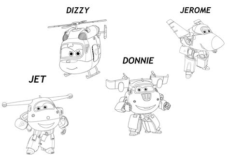 Super Wings Colouring Sheets