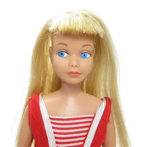 Straight Leg Skipper Doll Vintage 1960s Barbie 950 In Red And White Swi