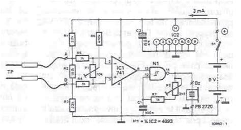 Electric Continuity Tester Circuit Diagram