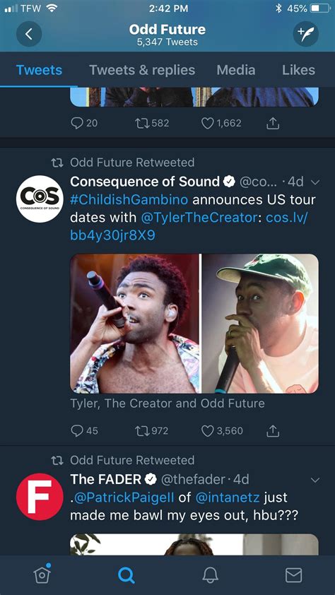 The Official Odd Future Twitter Retweeted The Tour Date Announcements