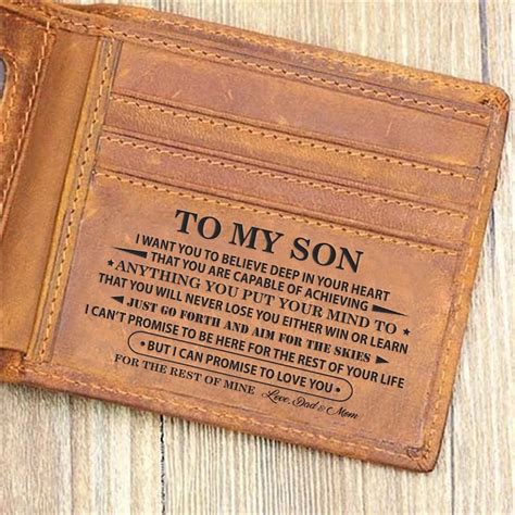 To My Son From Mom Dad Wallet Gift For Son Birthday Graduation Wedding Xmas Gift Ebay