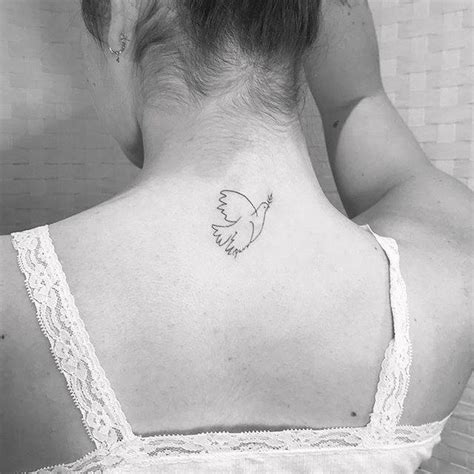 Picassos Dove Of Peace Tattoo On The Upper Back
