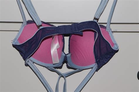 Pink By Victorias Secret Date Push Up Blue Lace Strappy Body Wrap Bra