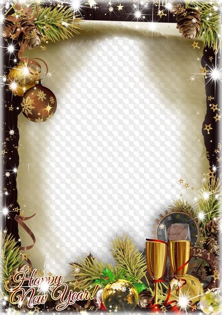 Romantic Photo Frame Happy New Year Transparent Png Frame Psd