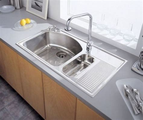 Kitchen Sink With Drainboard And Backsplash Sinks Double Drainboard
